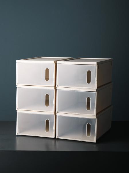 10 Pairs Plastic Shoe Box Organizer Clear Stackable Small Shoe Drawer