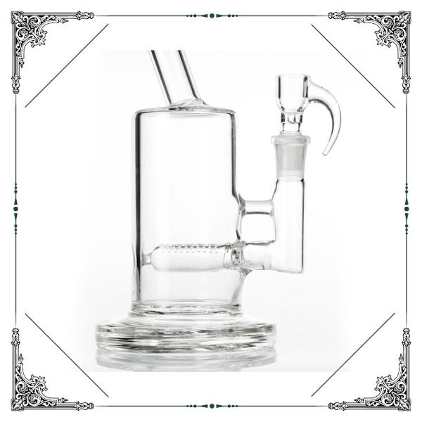 Glass Water Bubbler 10 Inches Gridded Inline Perc  Smoking Water Pipe Heady Thick Base