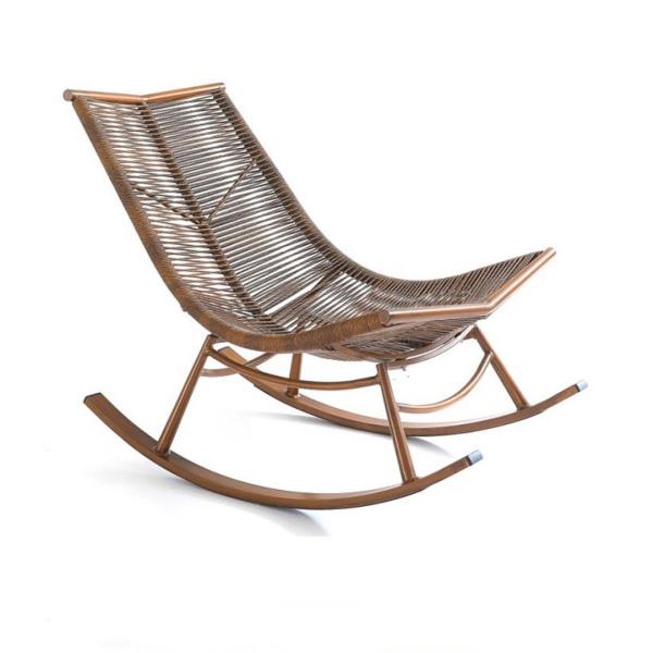 Modern Design PE Rattan Aluminum Alloy Rocking Chair Sun Lounger for Outdoor Leisure