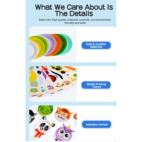 бумажные тарелки животных 3D не токсические для рук Preschoolers на тренировке способности