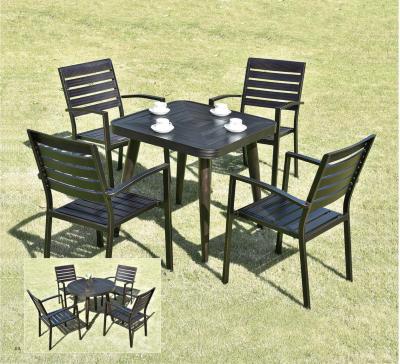 Waterproof Garden Metal Dining Set / Cast Aluminum Outdoor Furniture Table And Chair Set