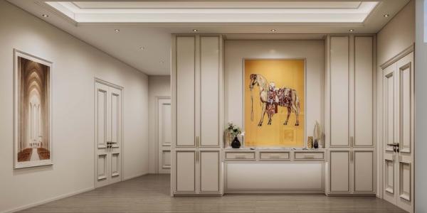 Durable Elegantly Crafted Custom Walk In Closet  With Refined Gold Detailing