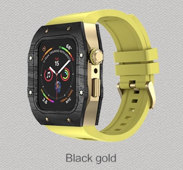 Silicone Rubber Strap Carbon Fibre Apple Watch Case Luxury Heat Resistant