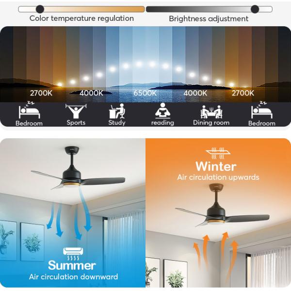 Ventilador de teto LED de comprimento de suspensão interior de 42 