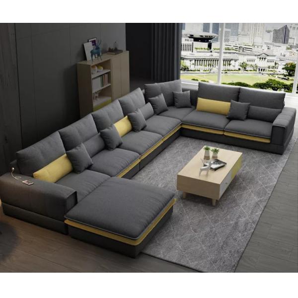 Tissu sectionnel de coin de tissu de Sofa Set 180*318*90CM de salon à la maison de luxe
