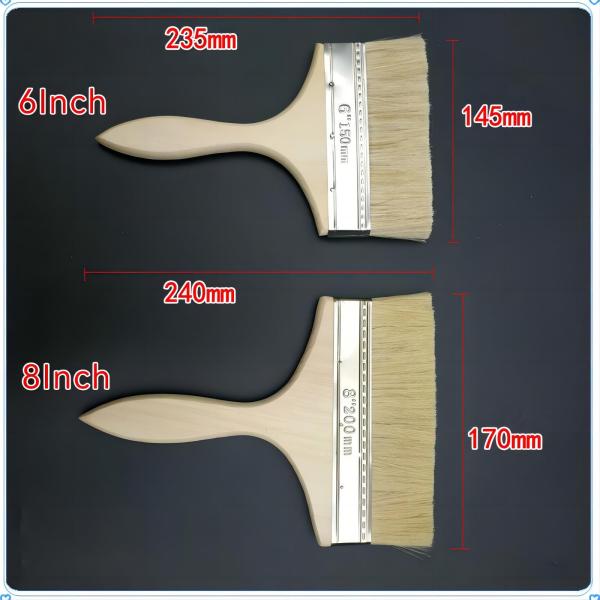 Применение настенной краски с 4-дюймовой чистой щеткой и белой деревянной ручкой