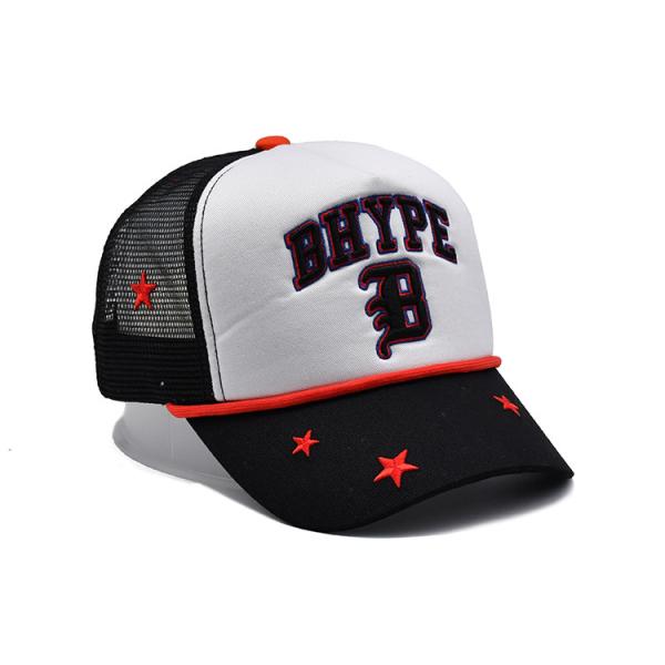 Broderie 3d Logo Trucker Cap, Mesh Snap Back Gorras, chapeau de haute qualité d'OEM de panneau en gros de la coutume 5 de camionneur