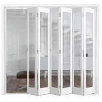 A porta de dobramento plástica personalizada exterior UPVC molda o projeto de vidro do acordeão Bifold