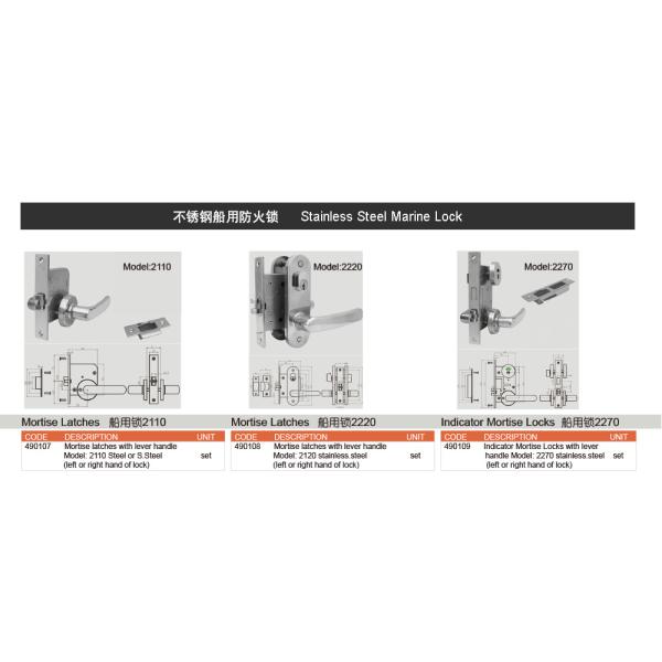 OHS-2510, C5 Lock of Marine Fireproof Door SUS304 MATERIAL