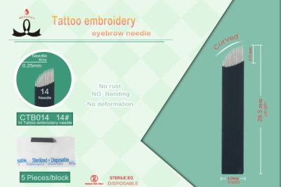 Agulhas cosméticas permanentes de Microblading da sobrancelha, agulhas curvadas da tatuagem do mag