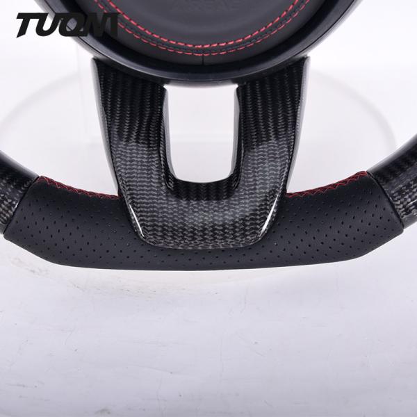 Red Stripe Carbon Steering Wheel Black Perforated Leather Honda Auto Parts
