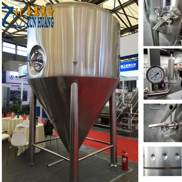 5000 L Cylindro Conical Fermenter Stainless Steel Fermentation Tank With Cooling Jacket