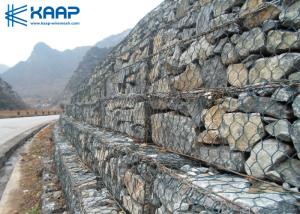 High Tensile Wire Mesh Gabion Durable Pvc Coating Rust Proof For Landscaping