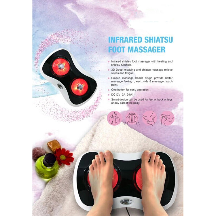 3D Rolling Electric Shiatsu Foot Massager with Infrared Heating and 12V Power
