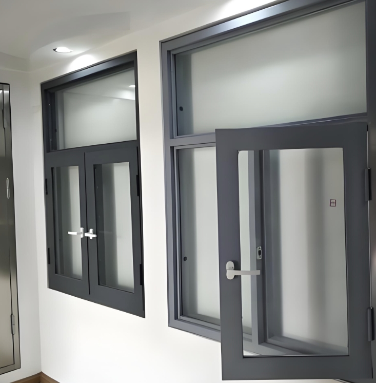 Steel Or Aluminium Frame Fire Rated Window Glazing Structure Fire Protected Windows