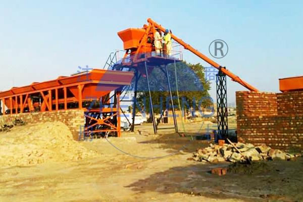 HZS25 Automatic Commercial Concrete Batching Plant, Skip Hoist Concrete Mixing Plant