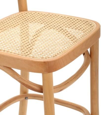 Meubles commerciaux Tabouret de comptoir en bois avec cadre naturel et sans conception pliée