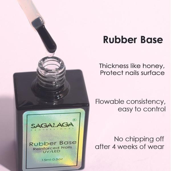 Gel Polish No Wipe Base Coat 15ml Soak Off LED Nail Lamp Gel Base Coat Long-Lasting DIY Home and Nail Salon
