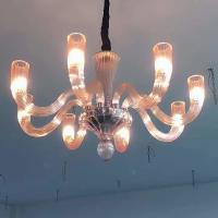 Luz de suspensão de vidro da flor moderna luxuosa para a barra da sala de visitas do restaurante