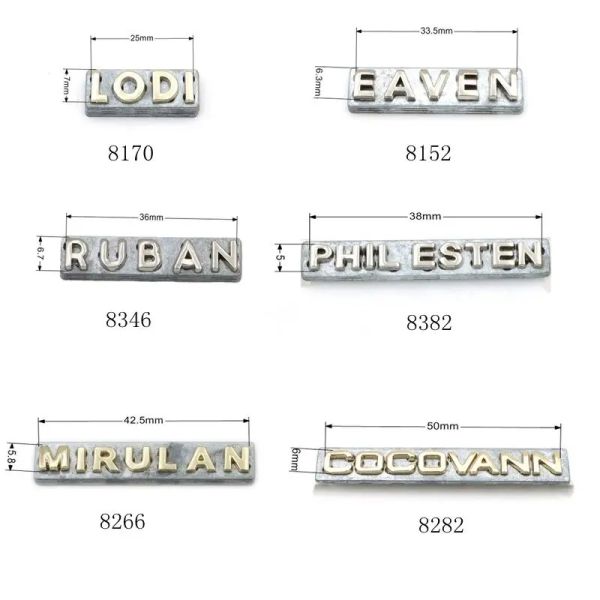 Premium Metal Separated Letter Logo Bag Accessories Hollow Brand Name Label