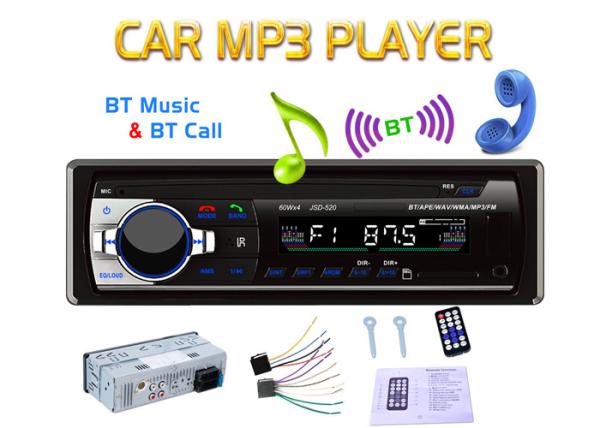 Single Din Bt Car Stereo Black High Power 178*50mm Bluetooth Auto Stereo