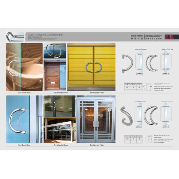 wooden door handles brass / SUS entry door handles set Dia. 32mm tub L600-L1800 W-DH604 glass door handle