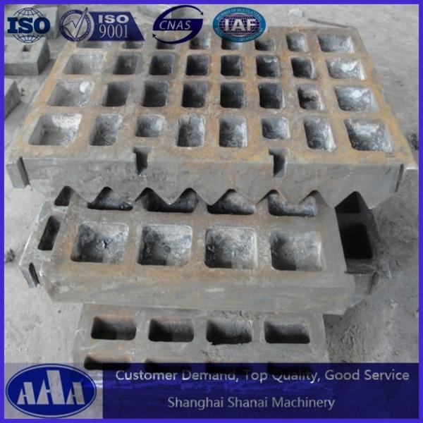 Shanbao jaw crusher parts Mn13Cr2 crusher jaw plate PE400*600 PE600*900PE750*1060jaw plate
