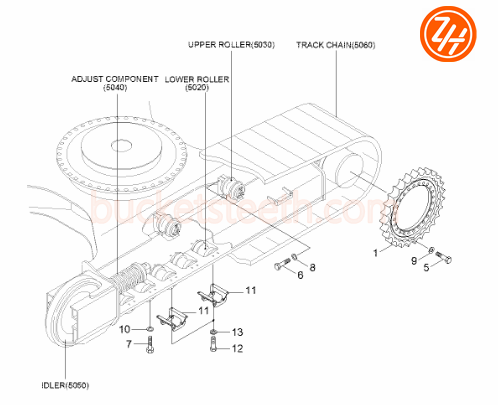 81N6-30011GG R215 Excavator Track Link Guard Hyundai Replacement Parts