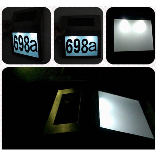 High Luminous Flux Solar Number Light Address Sign Doorplate Lighting for Outdoor Wall