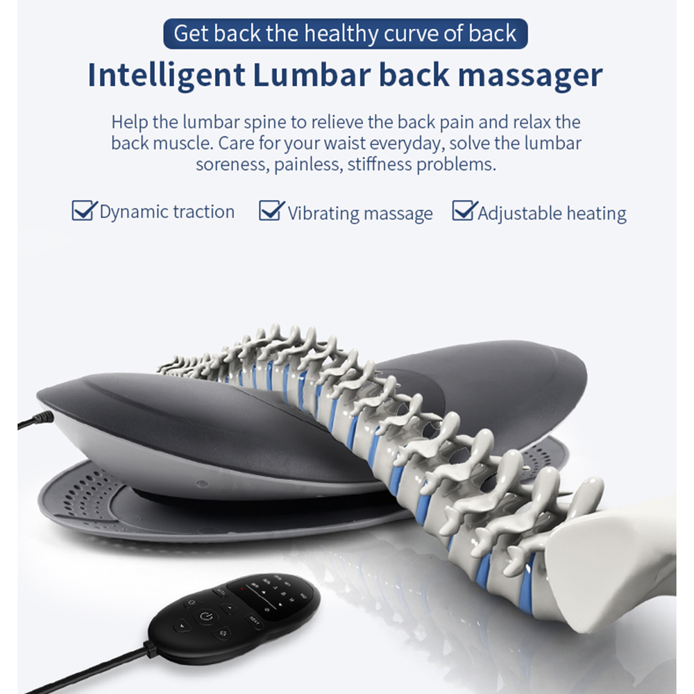 Lumbar Traction Device with Air Traction, Thermal Therapy, and Phototherapy for Back Massage and Relaxation