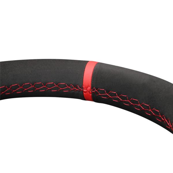 Hand Stitching Black Soft Suede Steering Wheel Cover for Dodge SRT Challenger Charger Durango 2015-2021 Jeep Cherokee Trackhawk