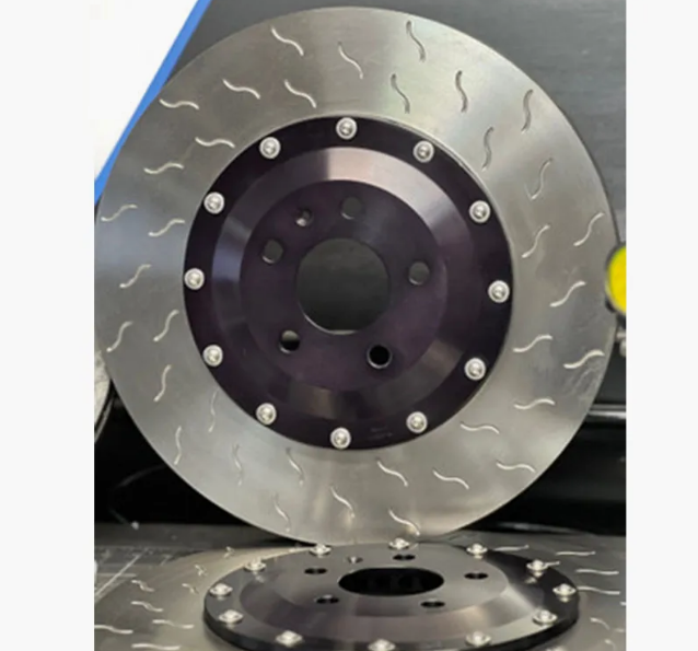 Hot Sale High-Performance 2-piece Brake Rotor 1664230512 for Mercedes-Benz GL Curved Slotted Brake Disc OE#95535140240 Curved Groove Brake Rotor For PORSCHE VW Sport Performance Vehicle