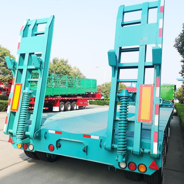 Max Payload 60-80T Low Flat Semi Trailer for Multipurpose Heavy Equipment Transport