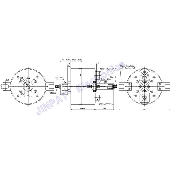 High Frequency 80 Rpm Slip Ring Solutions 380VAC IP54 Rotor 300mm