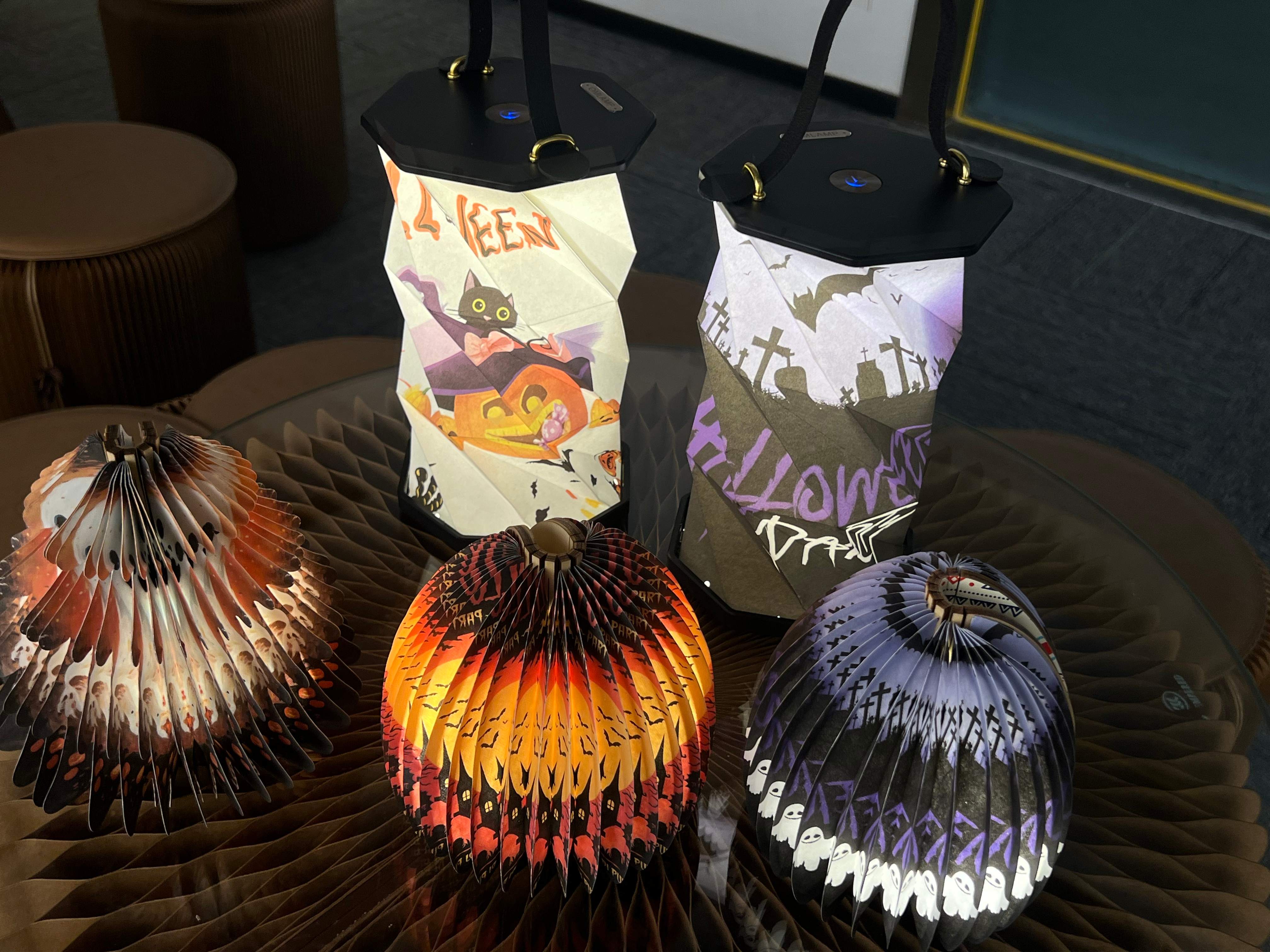 Designer Bedside Folded Paper Lamp Lantern Souvenir Lighting Halloween Gift