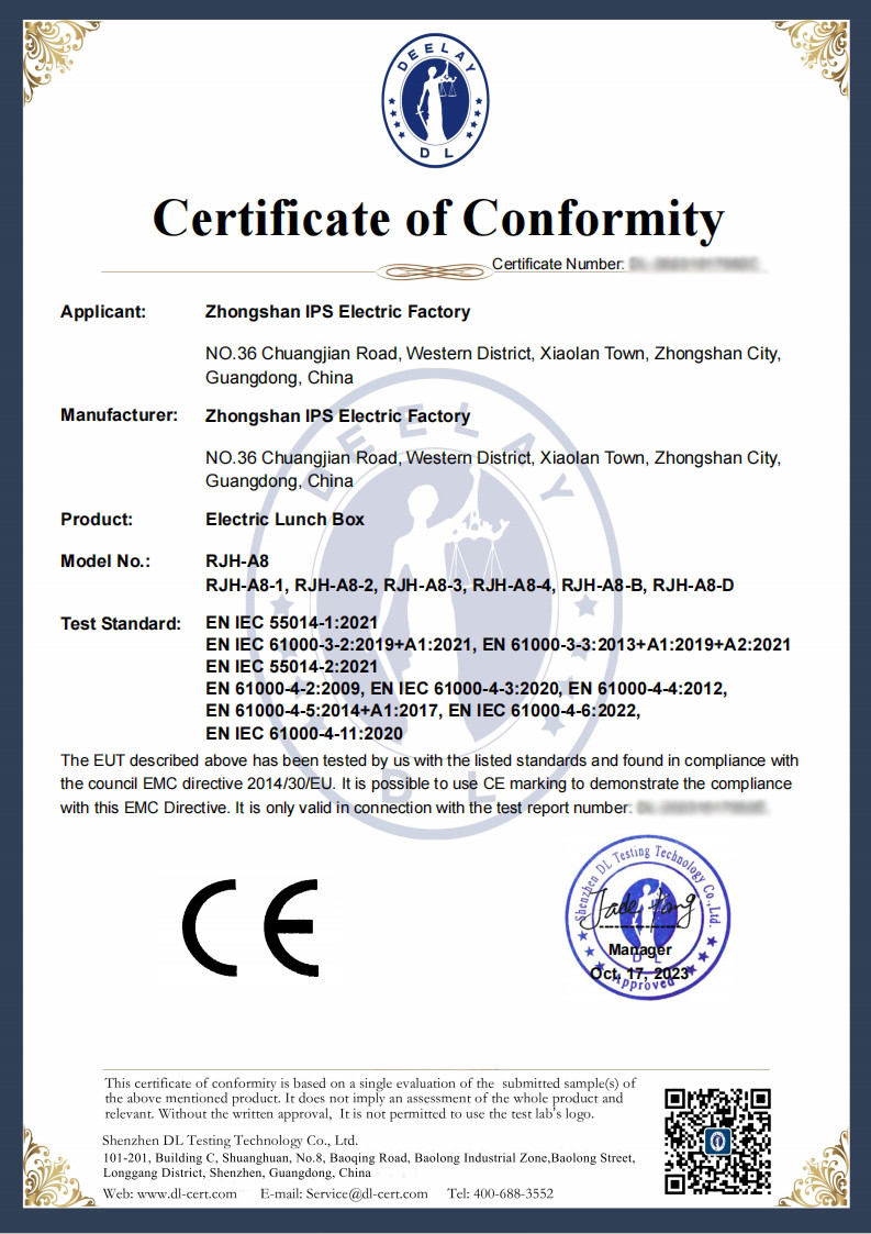 Zhongshan IPS Electric Factory Certifications