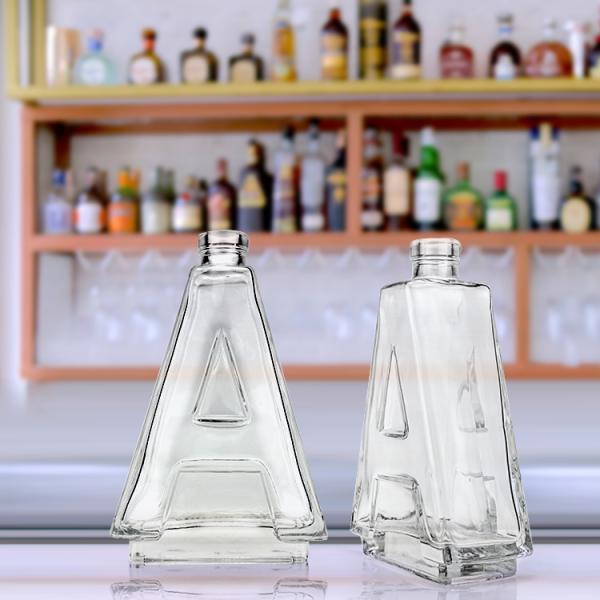 Carbonated Drinks Fancy 500ml Glass Bottle A Shape Square with Acceptable Logo Print
