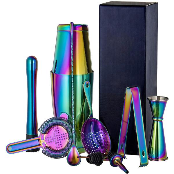 Classic Design 11-Piece Bartender Kit Cocktail Smoker Set 750ml/600ml for Manufacture