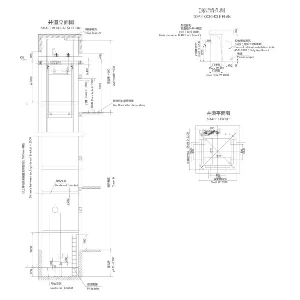 Подъем пассажира современного коммерчески лифта нагрузки 800кг электрический с 3 сторонами