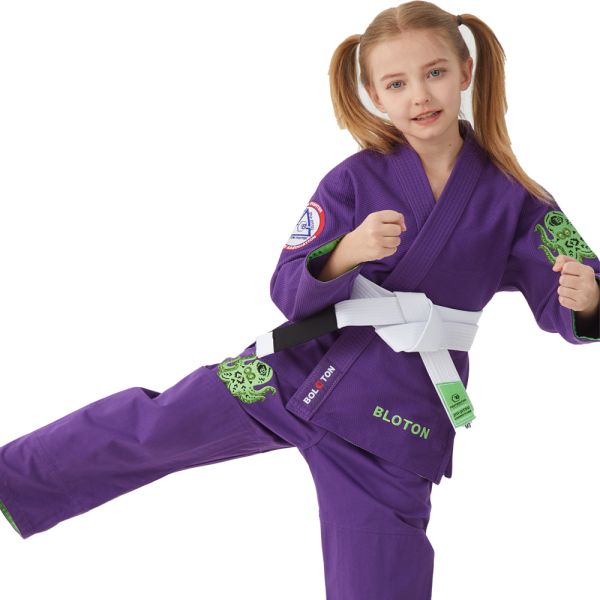 100% Cotton Breathable Kids Gi Brazilian Jiu Jitsu Customizable For Girls Children Martial Arts Wear