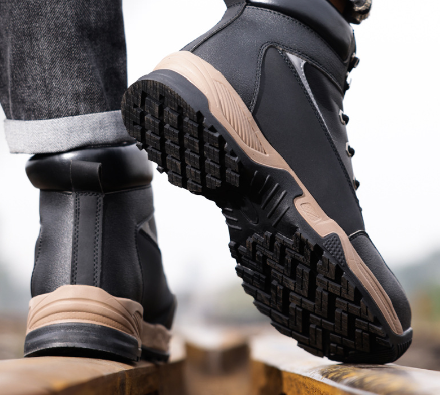 Men's High-Top Safety Work Shoes SRC Non-Slip Steel Toe Puncture-Resistant Water-Resistant Soft Sole Protective Footwear
