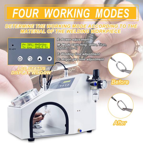Tooltos 150A Argon Pulse Intelligent Jewelry Spot Welding Machine Welder For Precise Soldering With Magnifier