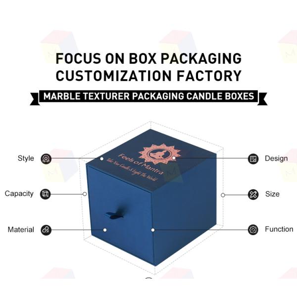 Luxury Rigid Cardboard Custom Logo Stamping Paper Drawer Candle Gift Box Packaging Wholesale Private Label