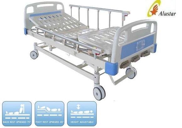 Foldway Aluminum Guardrail Medical Manual Crank Bed Hospital Furniture (ALS-M309)