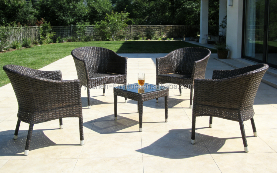 Aluminum Wicker Rattan Stackable Garden Furniture Outdoor Dining Chairs for Restaurant Beach Coffee Shops
