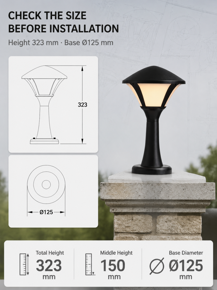 Outdoor LED Garden Lights 12W Garden Pillar Light IP65 Waterproof For Garden Yard Landscape Lighting