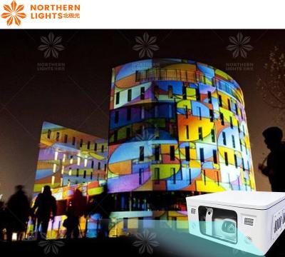 Projector interativo de piso grande para construção de paredes externas