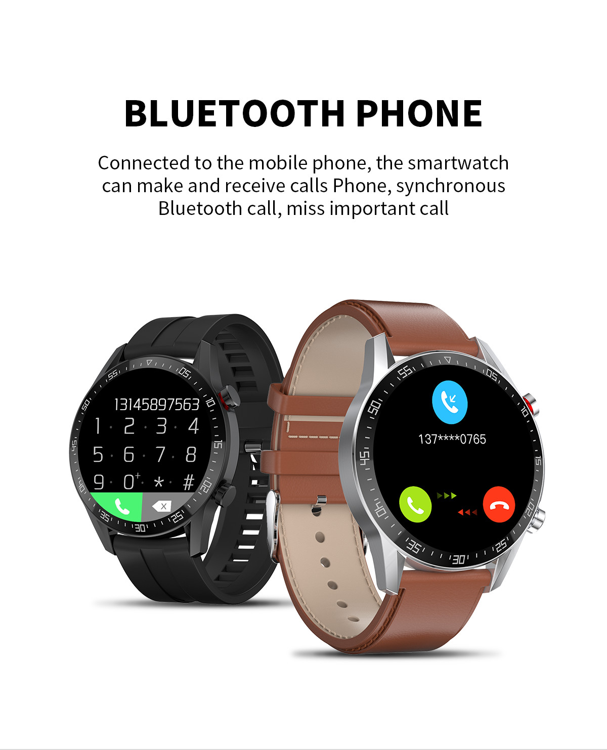Smartwatch Ip68 звонка экрана BTE L13 SK7 1.3inch делает водостойким