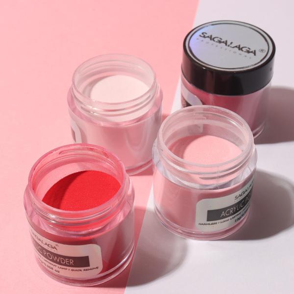 Custom Logo Clear Nude Pink White Acrylic Powder French Extension with Hundreds of Colors and Excellent Nail Art Effect