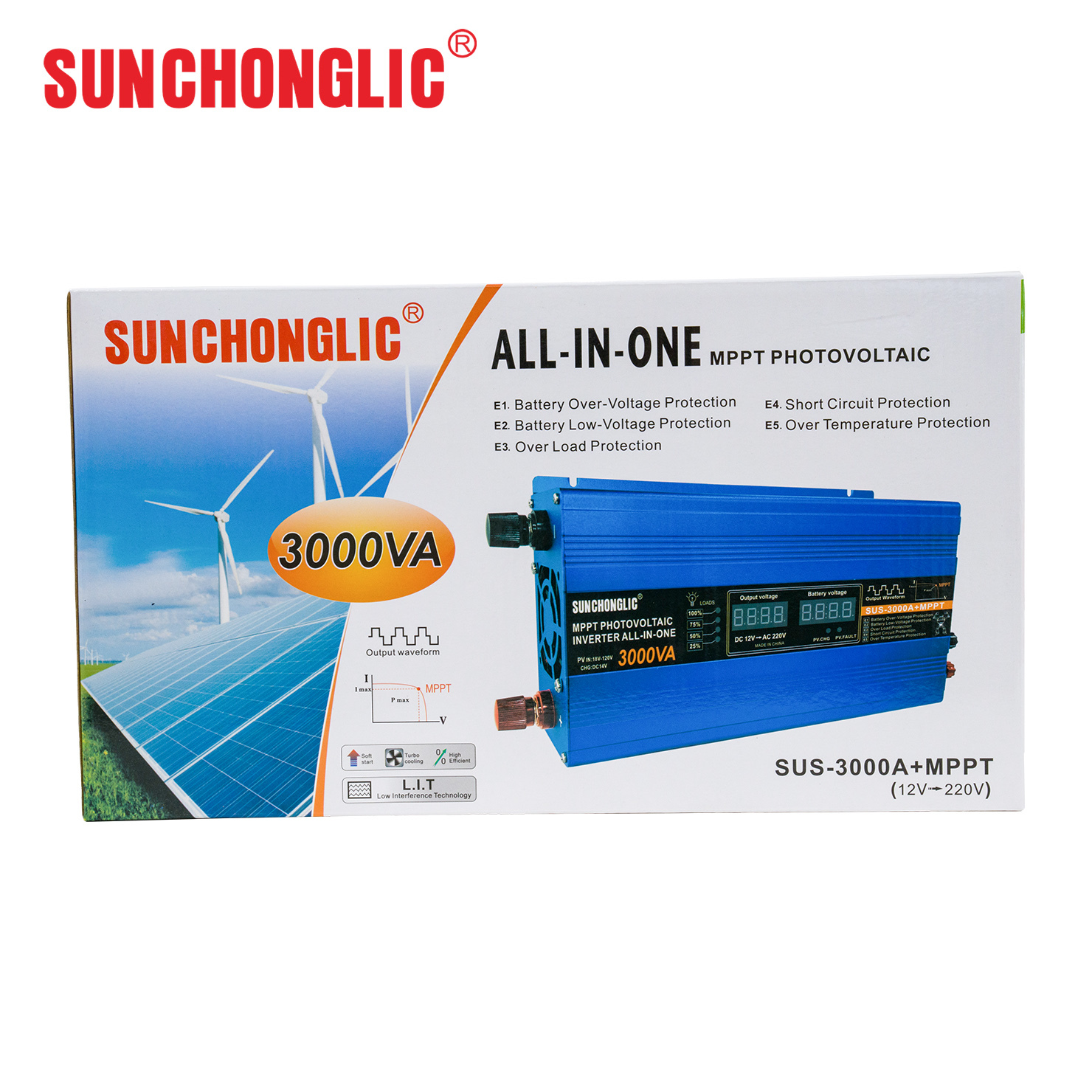 3000W Modified Sine Wave Solar Inverter with Integrated MPPT Charge Controller